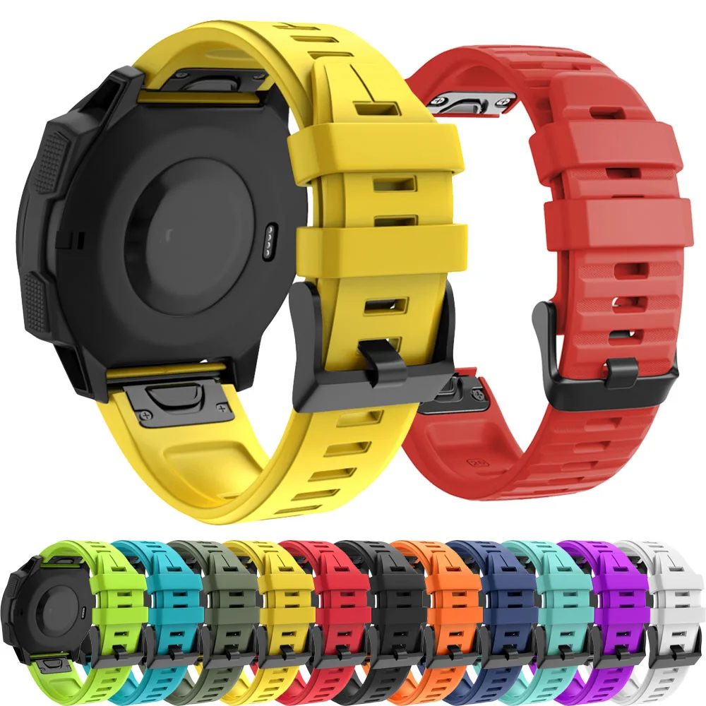 Quickfit 22 26 mm Silicone Wrist Strap For Garmin Watch Fenix 5 6 7 Pro 7X 8 AMOLED Descent G2 Enduro 2 3 sport Women Smartwatch