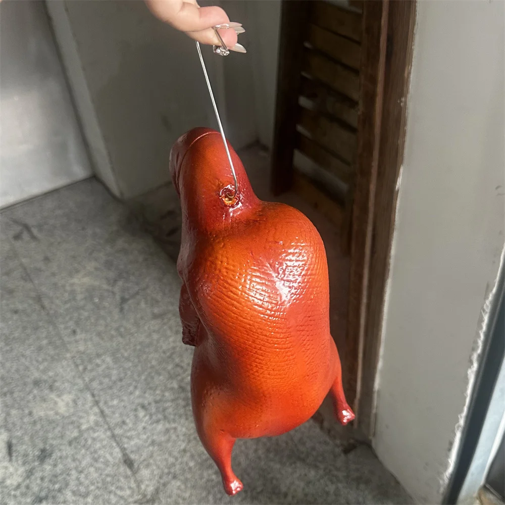 Beijing Roast Duck Model Red Decoration Inflatable Simulation Roast Duck Mold Prop Durable Plastic Unbreakable Kitchen  Food Toy