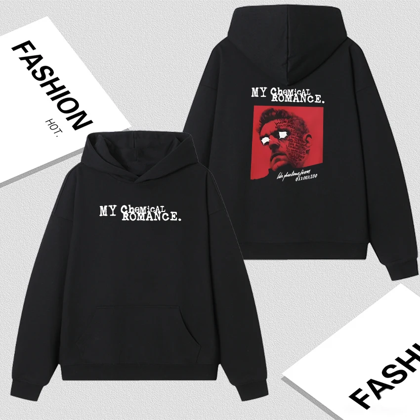 

My Chemical Romance Graphic Double Sided Print Autumn Winter Hoodies Long sleeve Bodywarmer Men Women Fleece Sweatshirts Unisex