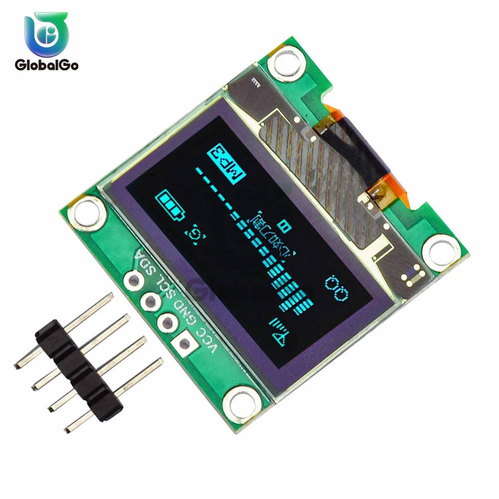 0.96 인치 OLED 모듈 IIC/I2C 인터페이스 드라이버, 128X64 12864 LCD 스크린 보드 arduino용 흰색 파란색 디스플레이