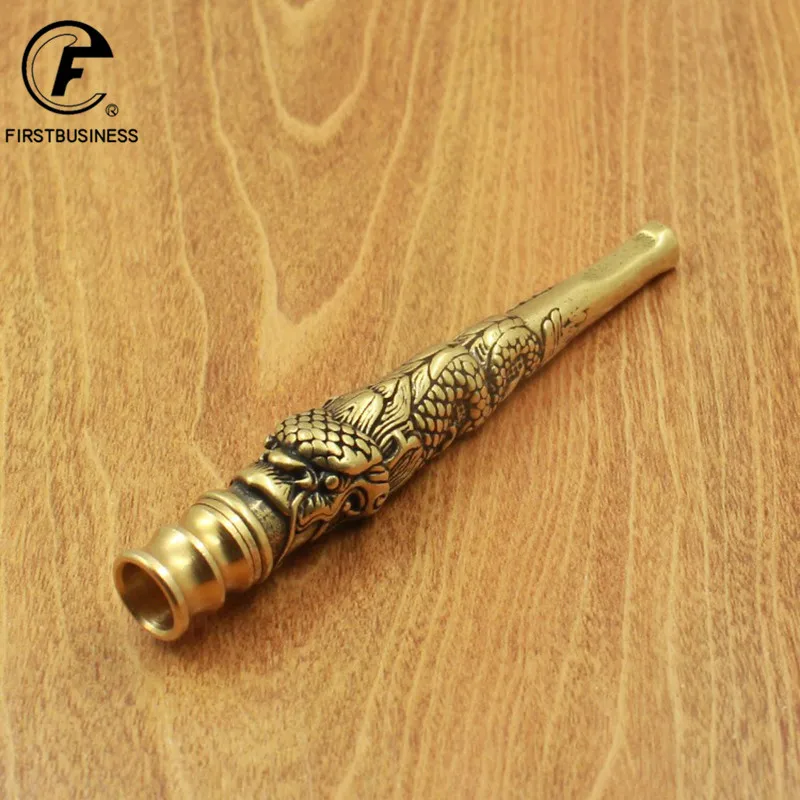 Retro Brass Dragon Head Cigarette Holder Filter Is Recyclable and Can Clean Pipes for Smoking Accessories Gadgets for Men view 4