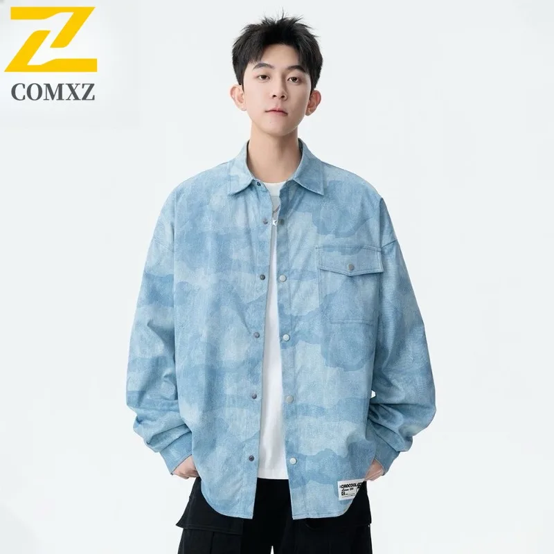 

COMXZ Мужская верхняя одежда 2025, удобный дорожный велосипедный ветрозащитный, устойчивый к морщинам, модный уличный стиль, плащ с несколькими карманами