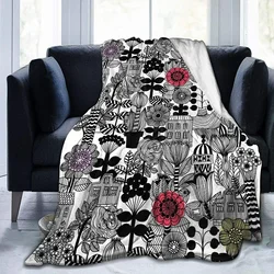 Flannel Super Soft Fleece Bedspread Home Decor All Season for Bed Couch Living Room Marimekko Piece Throw Blanket Picnic Blanket