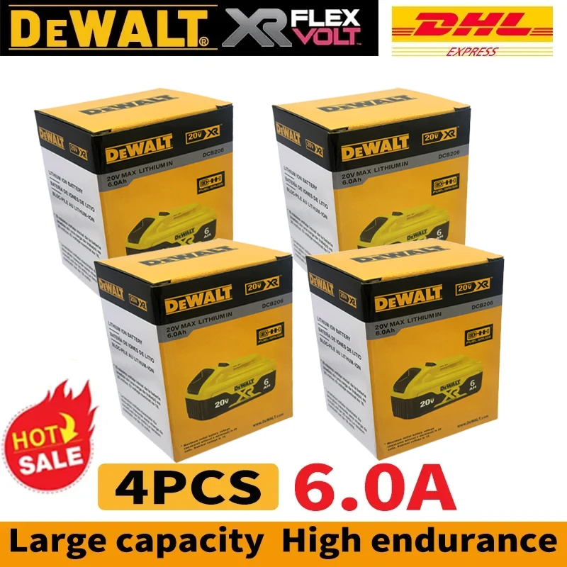 

100% Genuine Dewalt 20V Battery, 2AH 5AH 6AH Rechargeable Lithium Ion Battery, Dewalt DCB200 Power Tool Replacement Battery