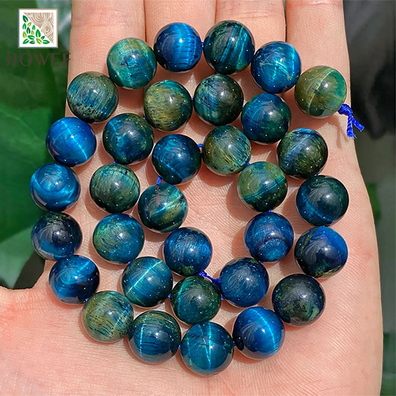 Natural Stone Blue Tiger Eye Stone Round Beads for Jewelry Making Diy Bracelet Accessories Earrings 15\