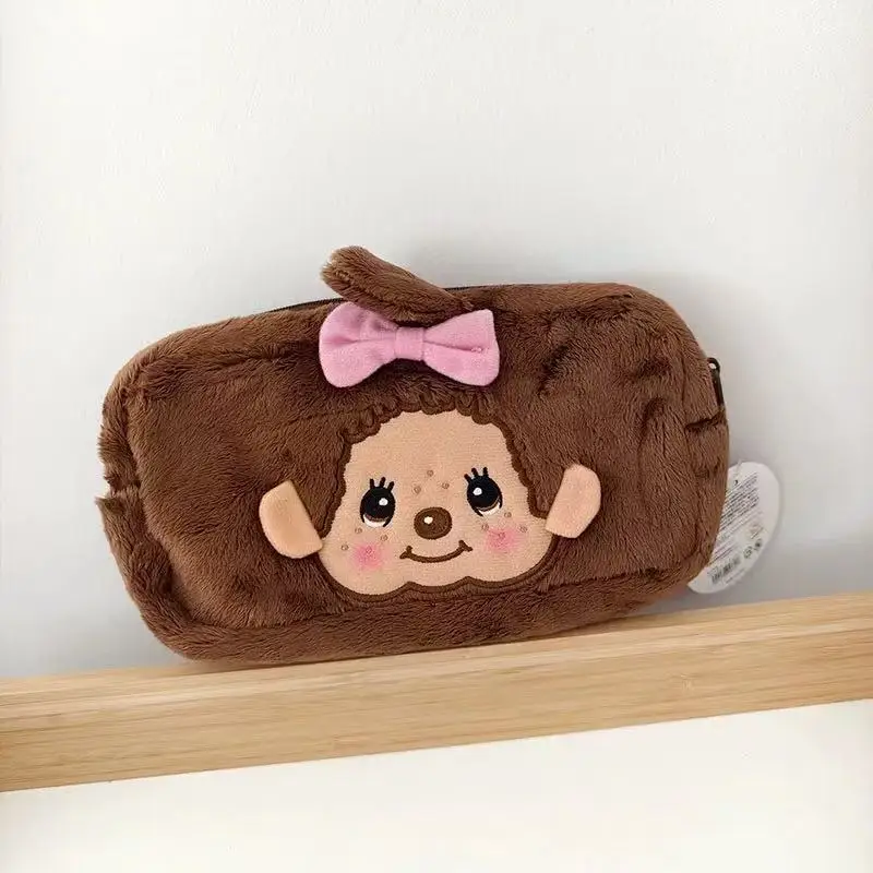 

for ‌Monchhichi Kawaii Cosmetic Bag with Cute Cartoon Embroidery Pattern Student Pencil Bag Stationery Storage Bag