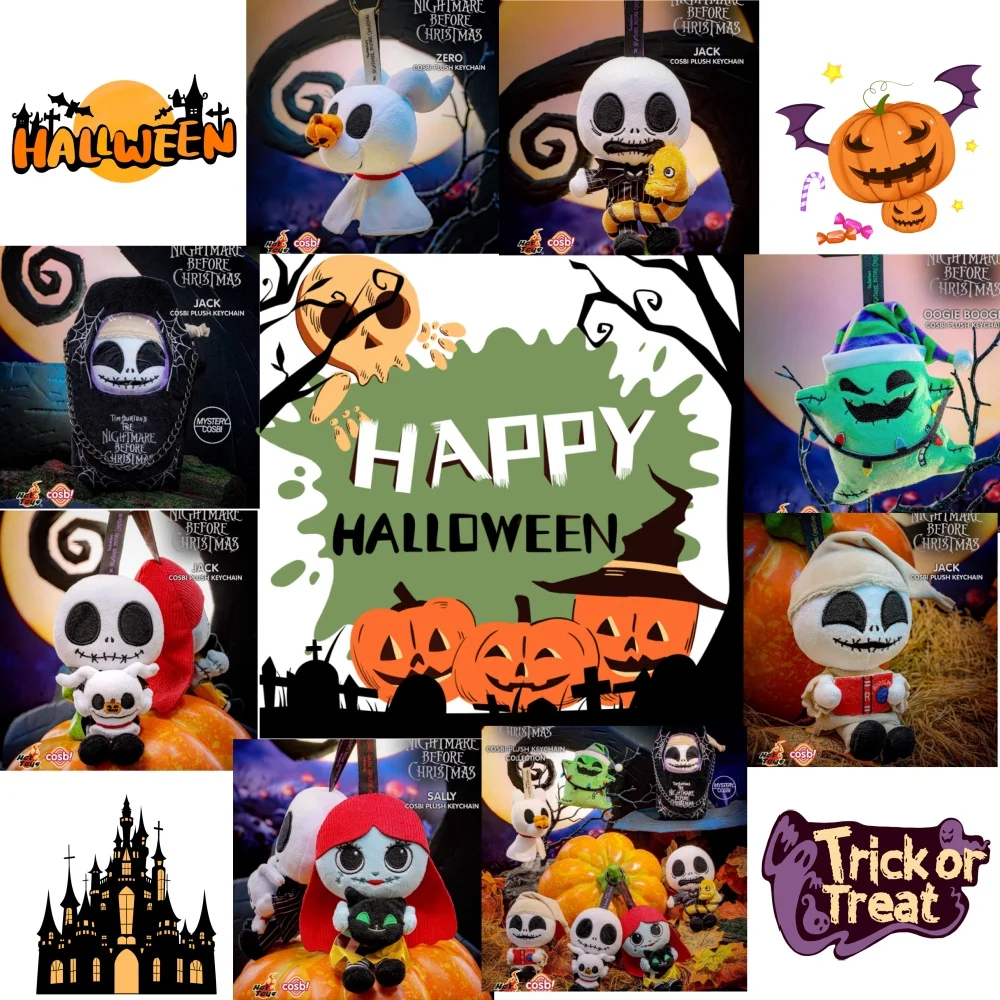 

Genuine The Nightmare Before Christmas Plush Series Blind Box Model Mini Figure Desktop Ornament Toys Kids Halloween Gift