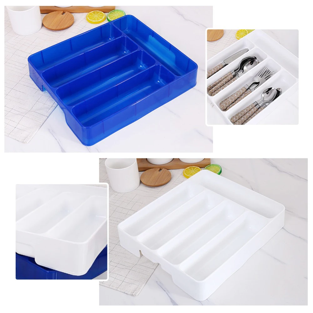 Cutlery Organizer Box Kitchen Drawer Organizer Separation Finishing Storage Box Spoon Knife Fork Eco-Friendly PP Tray