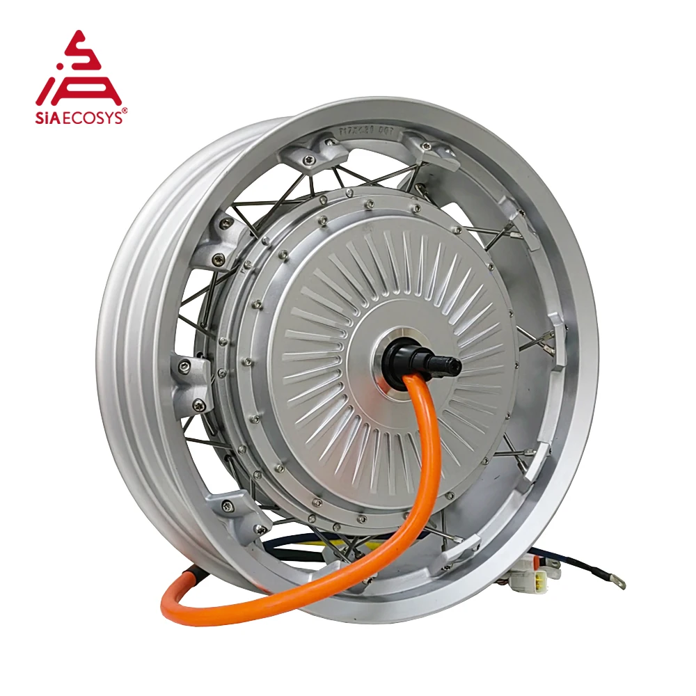 QS273 8KW V3 120kph Spoke Hub Motor with 17x4.25inch Moped Wheel Rim with 17x3.0inch Front Wheel and Swingarm for E-Motorcycle