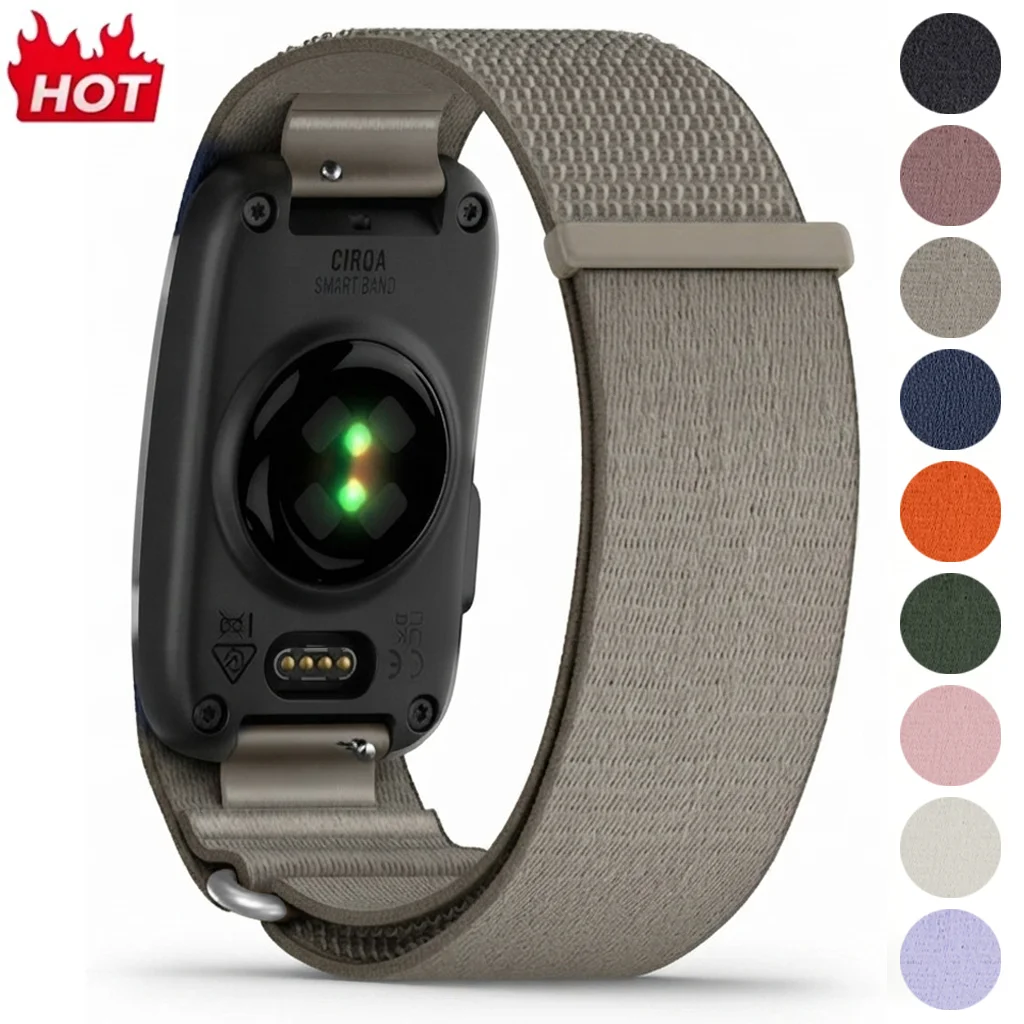 Breathable Nylon Strap For Garmin CIRQA Smart Band Adjustable Soft Sports Wristband For Garmin CIRQA Elastic Loop Woven Bracelet