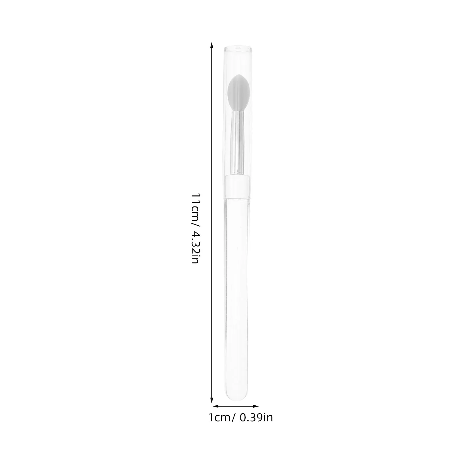 5 uds mango transparente cepillo de cabeza redonda aplicador de silicona suave para brillo de labios colorete sombra de ojos herramienta de maquillaje portátil