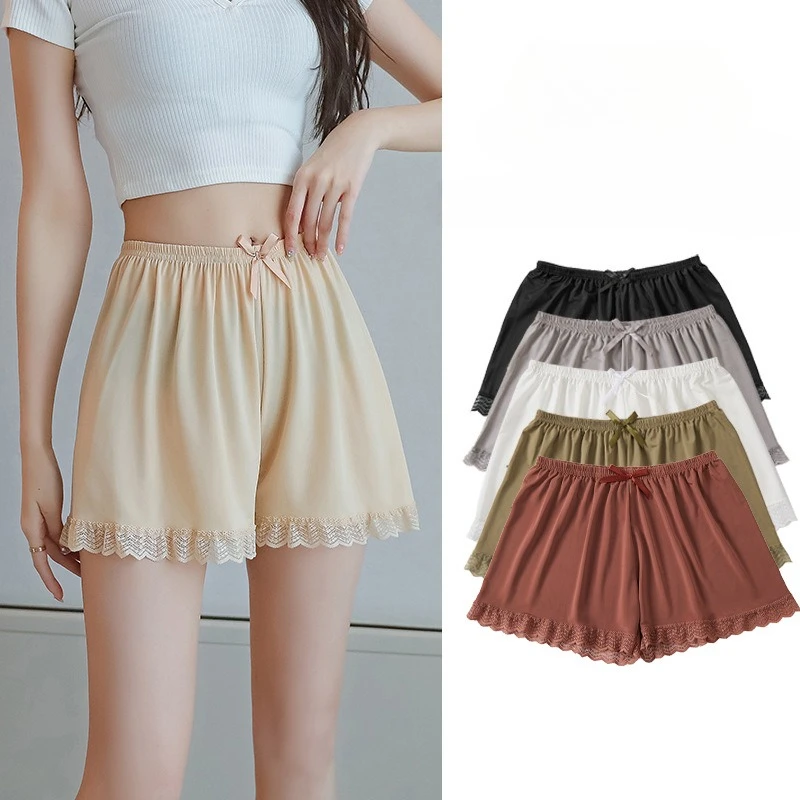 New White Lace Safety Pants Women's Summer Thin Anti-light Can Be Worn Outside Loose and Thin Breathable Shorts Underwear Women