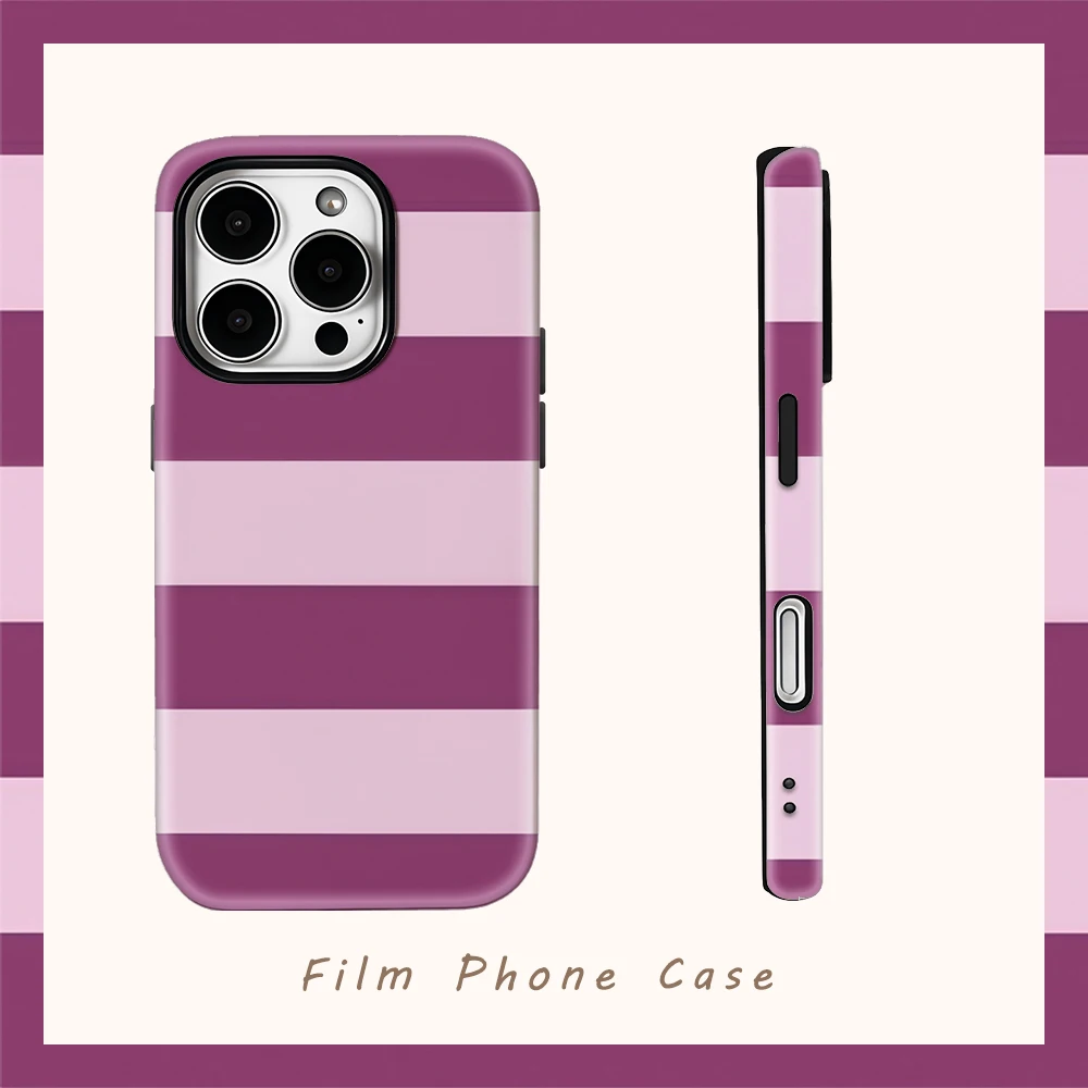 

Lavender Stripe Grace Phone Case for IPhone 16 15 14 13 12 11 X XS XR XSMAX 7 8 Pro Max Plus Double-layer Back Cover