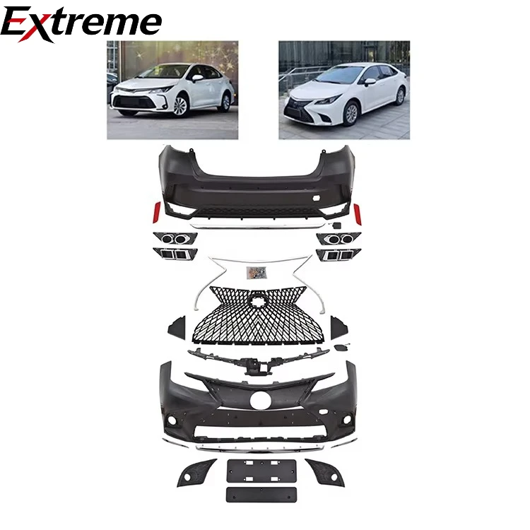 PP Material Body Kit with Front Rear Bumper Grille Side Skirt Spoiler Sports Picture / 1sets