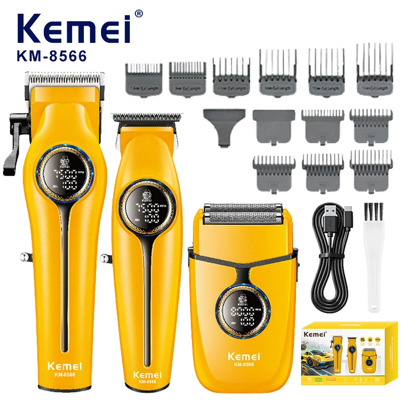 Kemei KM-8566 Electric Push Clipper Hair Clipper Set Professional Digital Electric Hair Clipper Reciprocating Shaver  ﻿