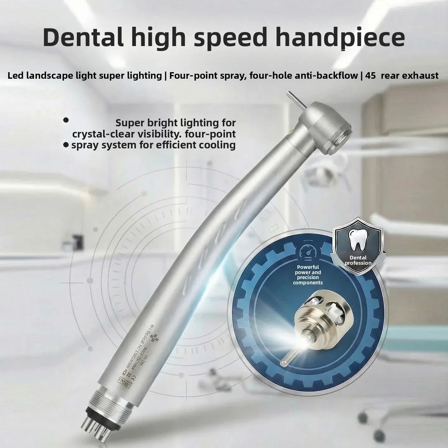 Hochdrehzahl-LED-Dentalhandstück, gerades Hochgeschwindigkeits-Handstück, Turbine, Zahnmedizin, Zahnarztzubehör, Produkt