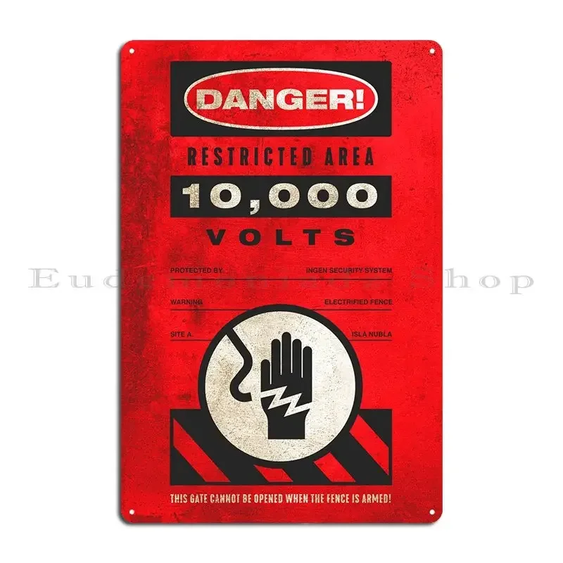 Danger 10,000 Volts Metal Plaque Funny Party Wall Custom Design Plaques Tin Sign Poster