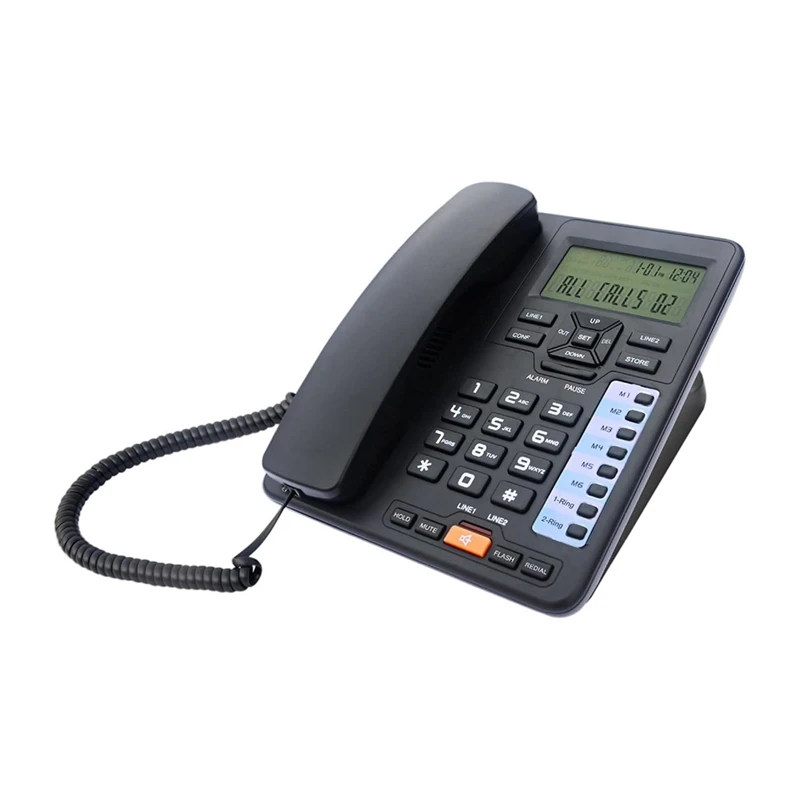 

TC6400 2-Line Telephone Desktop Corded Landline With Backlit LCD Display Callerid Number Storage For Home Office Hotels