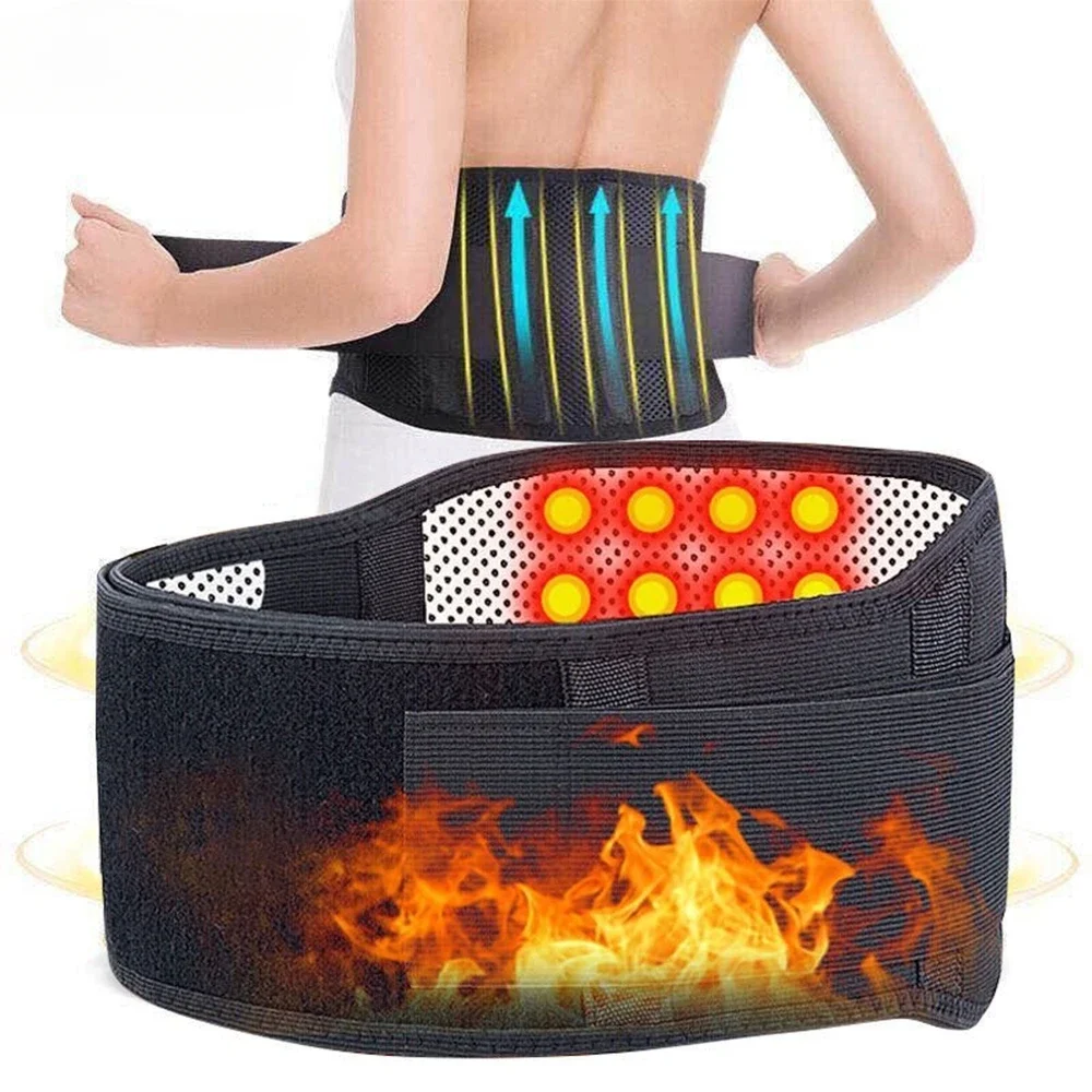 Tcare M - 4XL Adjustable Tourmaline Self Heating Magnetic Therapy Back Waist Support Belt Lumbar Brace Massage Band Health Care