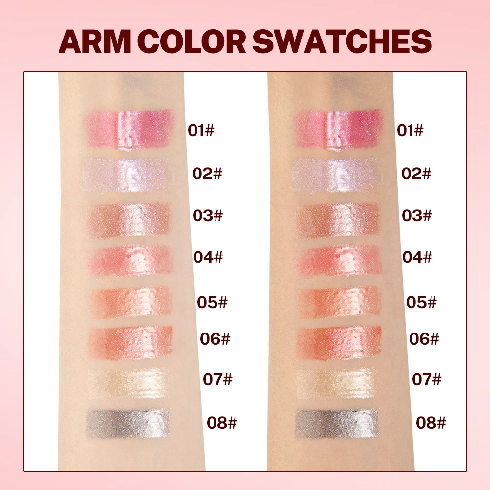 QIBEST 8 Colori Glitter Lip Smalto Kit per il trucco Durata Lip Gloss Rossetto liquido impermeabile Trucco Olio per labbra Idratante Lip Tint