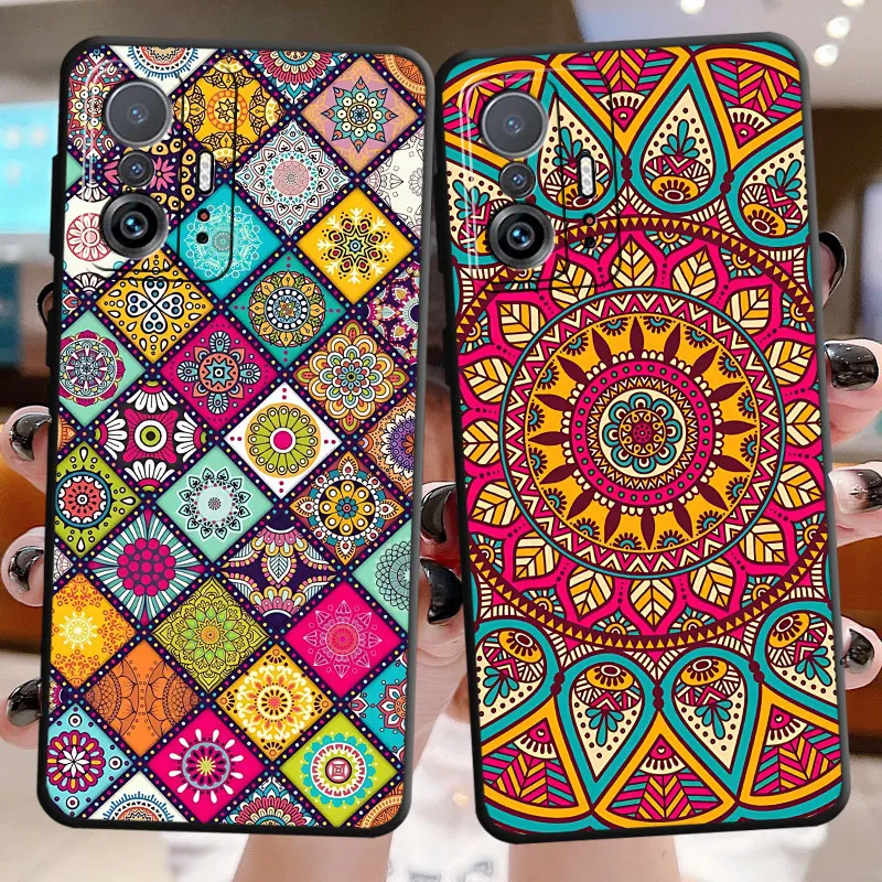 Phone Case for Xiaomi Mi 13 10T Pro 11 Lite 11T 12 Lite Note 10 12T CC9 Pro 11T Color Mandala Flower Back Funda Cover TPU Soft