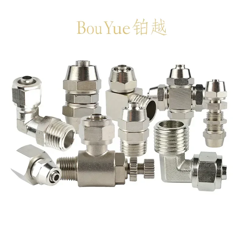 for PC8-02 Brass Nickel-Plated Pneumatic Quick Connector Elbow Throttle Valve Inner Wire Tube Fitting Non-Standard