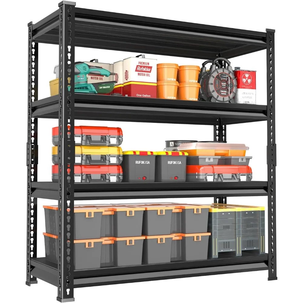 

Гаражные стеллажи для тяжелых условий эксплуатации, нагрузка 2000 фунтов, регулируемые гаражные полки для хранения, 4-х уровневые металлические стеллажи и стеллажи для хранения H