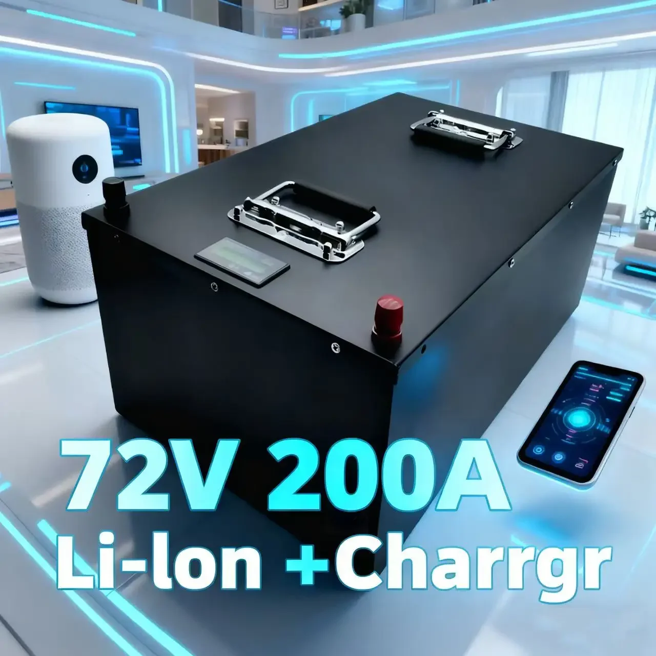 Waterproof 72V 200Ah Li-ion Battery Li-ion Bluetooth BMS APP for 7200W Golf Cart Camping Equipment Two Wheeler Power Supply