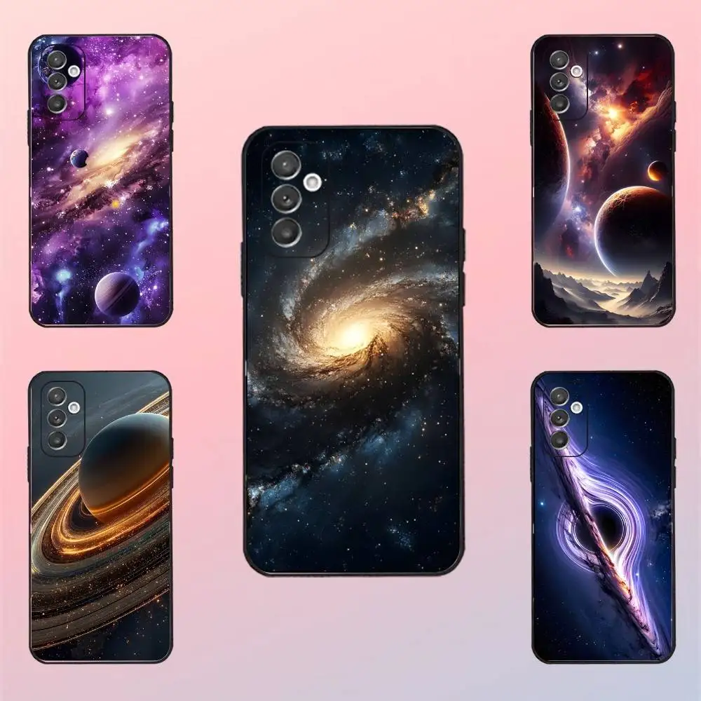 

Galactic Universe Phone Case For Samsung S 25,24,23,22,30,21,10,9,Ultra,Plus,Lite,FE,4,5 G Black Soft Case
