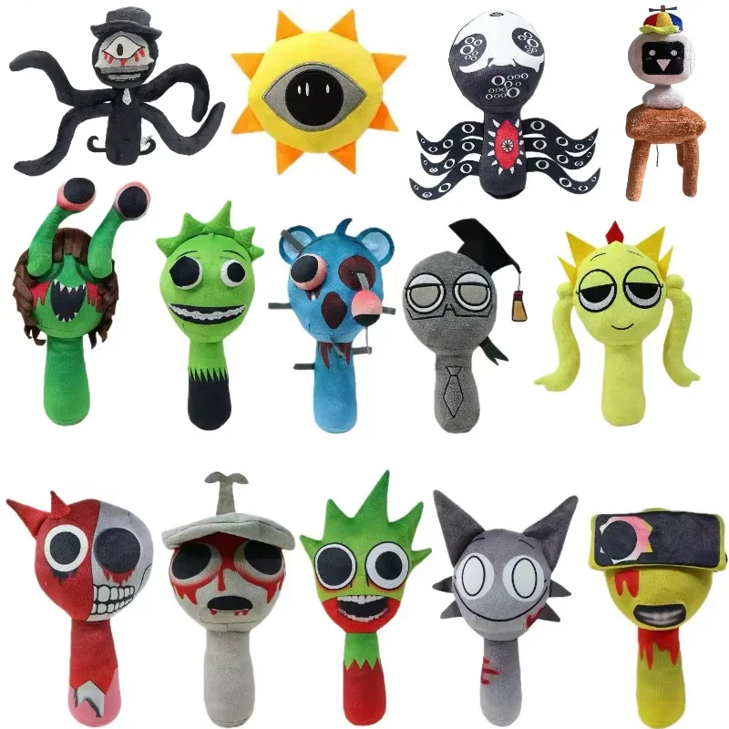 Sprunki Toys Sprunki Plush Toy Horror Incredibox Dolls Cartoon Stuffed Plush Dolls Sprunki Gray Oren Wenda Tunner Plush For Kids