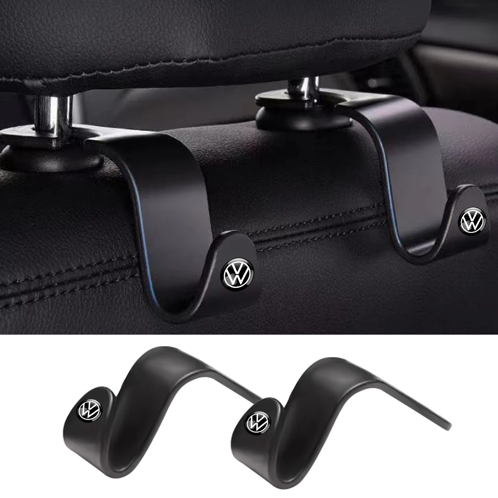 Quality Car Headrest Hook Premium Rear Seat Hanging Dual Hook Alloy Hook Hanger Universal For Volkswagen VW Golf GTI RLINE MK4