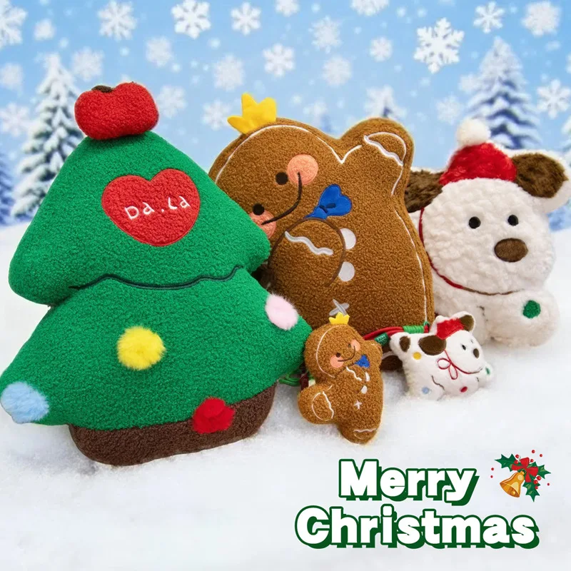 Kerst Kussens Kerstboom Gingerbread Man Pluche Sleutel Tas Hanger Sleutelhanger Decor Sofa Kussen Kerstfeest Decor Geschenken