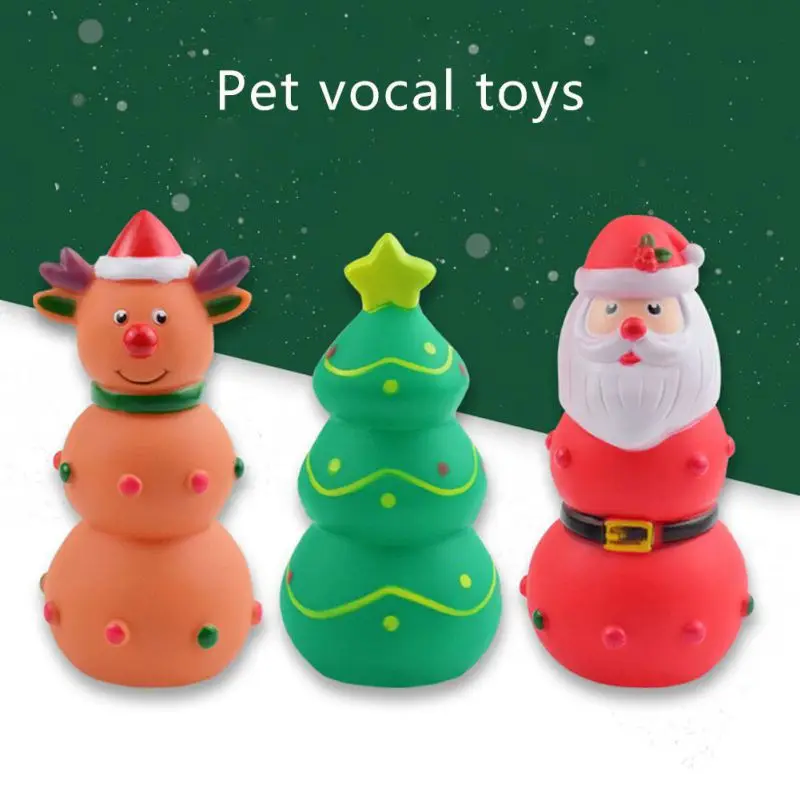 Pet Toys Christmas Tree Elk Deer Santa Claus Bite Resistant Grinding Teeth Cleaning Teeth Dog Toys Vocalization Dog Accessories