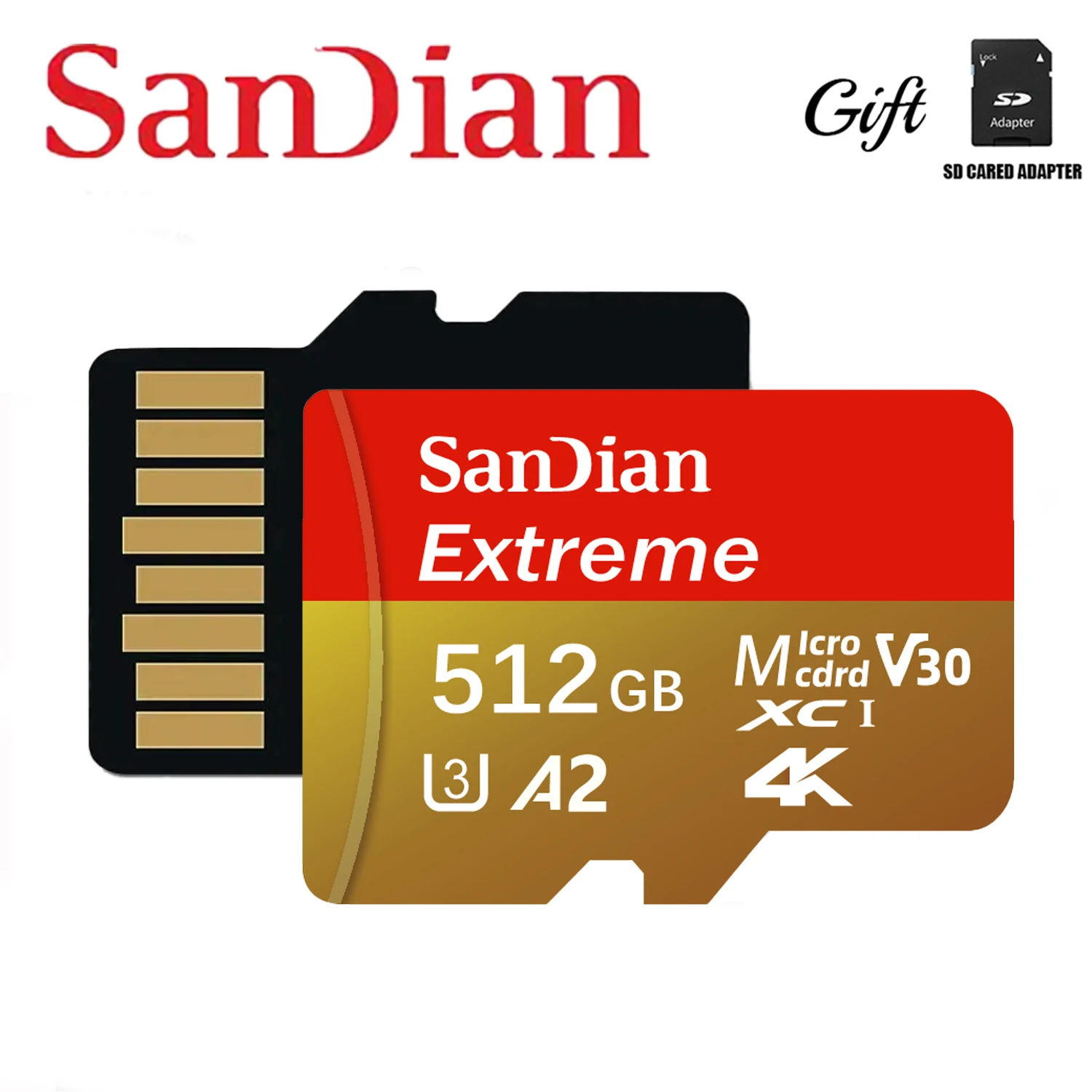 High-Speed SD Card 256GB 512GB Class 10 U3 V30 128GB 64GB 32GB Micro TF Memory Card for Camera 4K 80fps Fast Writing Video