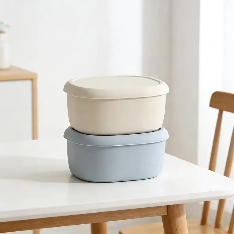 Leak Proof Silicone Lunch Box with Lid Food Grade BPA Free 200/300/600ML Reusable Food Container for Outdoor Picnic Travel