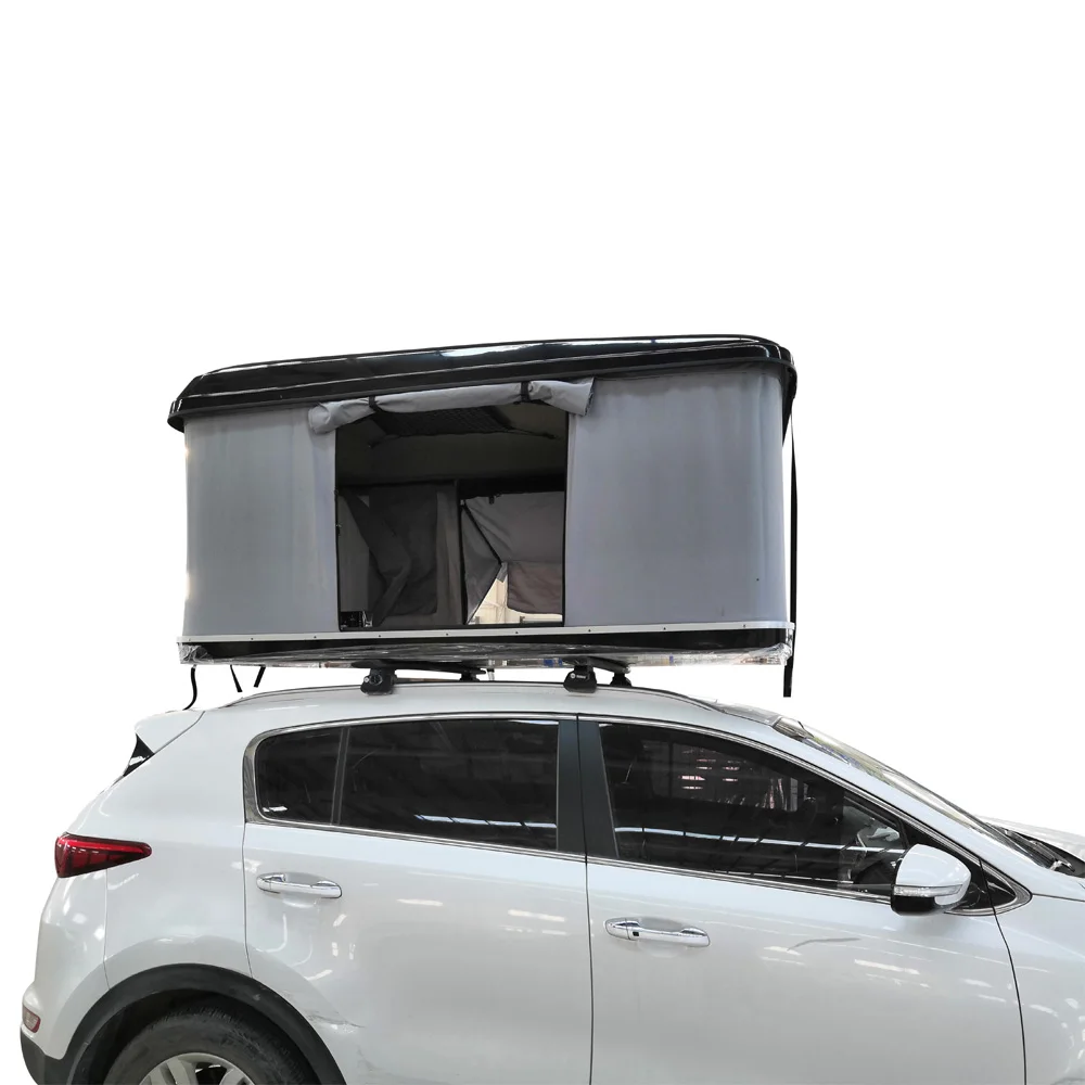 

Pop Up Fiberglass Hard Shell Overlander Camping Roof Top Tent