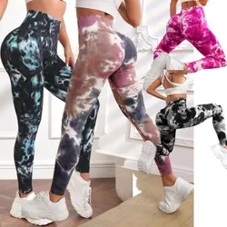 Drip Women Dye Seamless Yoga Pants High Waist Leggings Scrunch Gym Tights Workout Squat Scrunch Jogging Running Activewear XP401