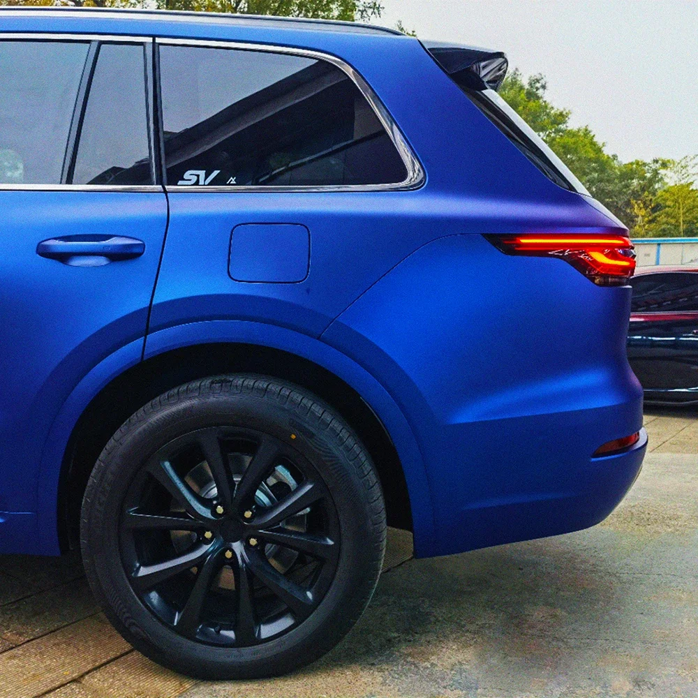 Metallic Matte Satin Ice Dark Blue Vinyl Film Bubble Free Auto Decal Wrapping Film PET Sticker Car Accessories Exterior Interior