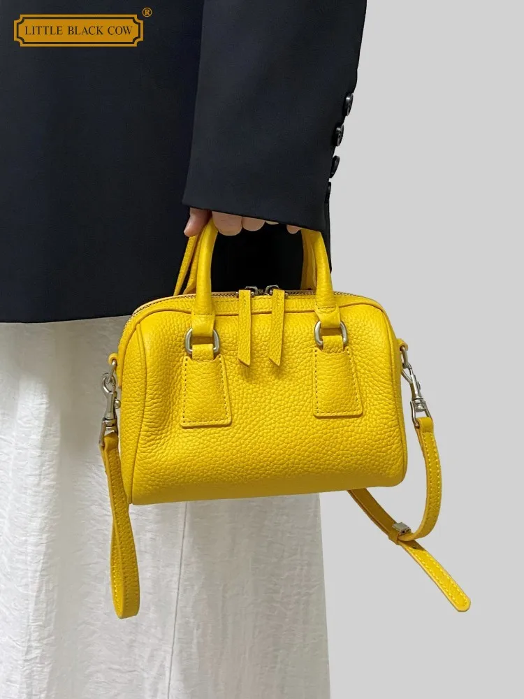 Women Casual Office Zipper Genuine Leather Handbag Single Shoulder Bags New Soft Cowskin Fashion Ladies Crossbody Underarm Bags
