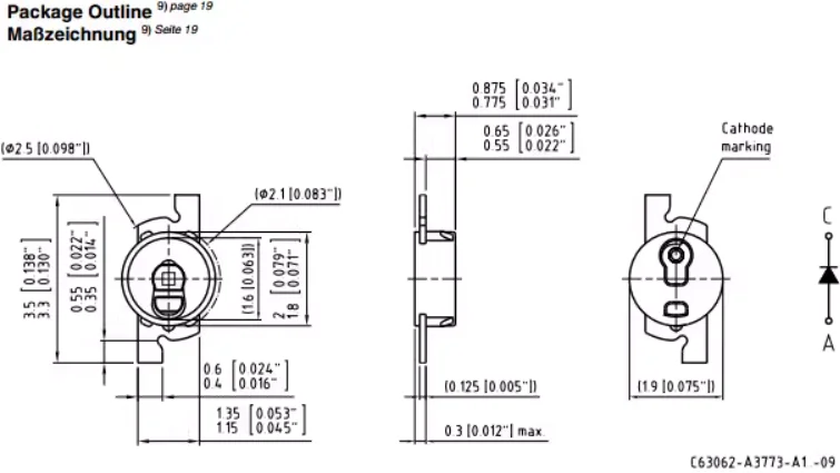 LAP47F Point LED, Amber 617nm Circular LED Amber Super Bright LED Bead