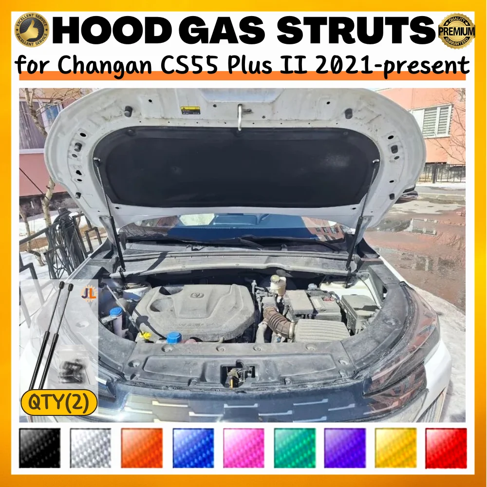 

Qty(2) Hood Struts for Changan CS55 Plus II 2021-2025 Front Bonnet Modify Gas Springs Shock Absorber Lift Supports Dampers