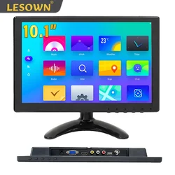 LESOWN 10.1 inch Industrial Monitor 1024x600 HD TN Screen 16:9 Capacitive Touch LCD Panel VGA HDMI AV BNC USB Interface Display