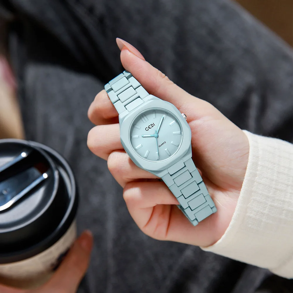 

GEDI Dopamine Модные женские часы Минималистичные и уникальные высококачественные наручные часы ярких цветов Водонепроницаемые кварцевые женские часы