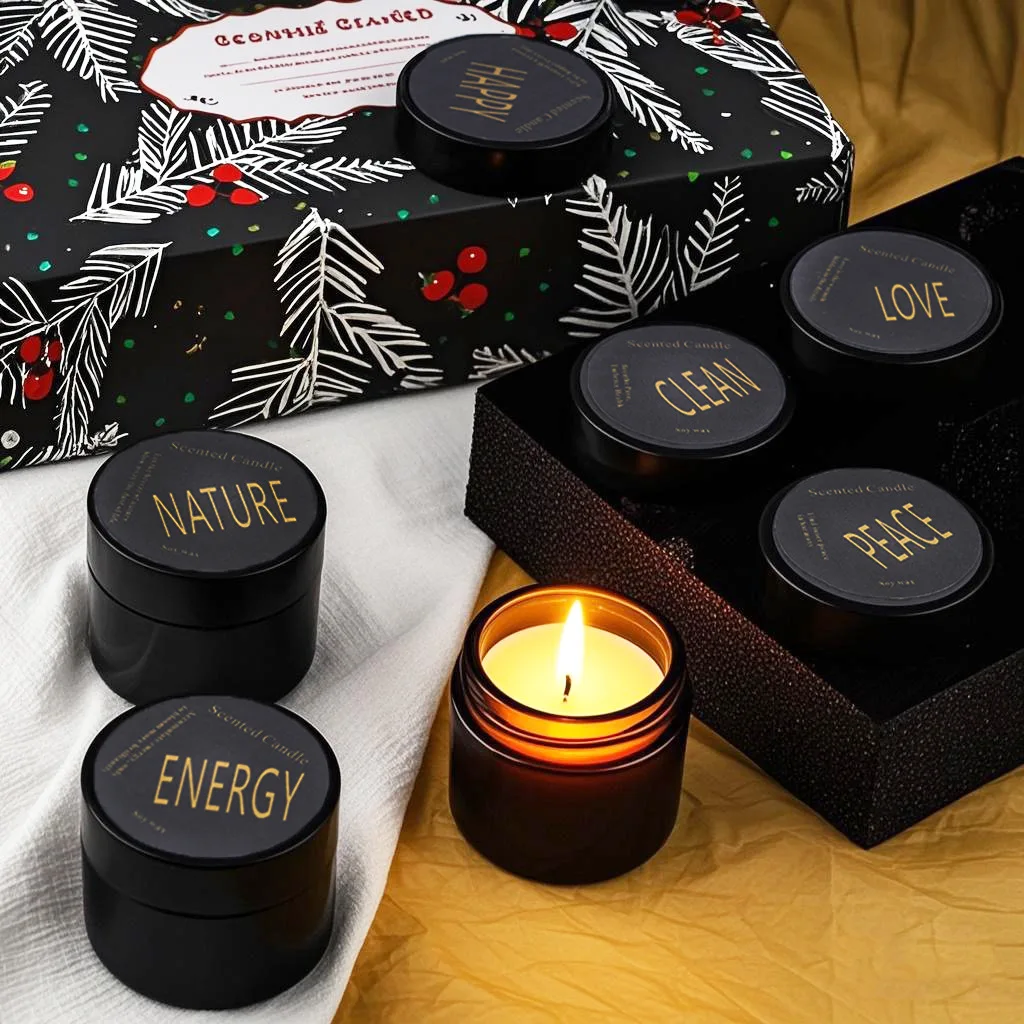 2pc Portable Travel Scented Candle Plant Soybean Wax Smokeless Scented Wax Souvenir Sample, Long-lasting Scented Candle