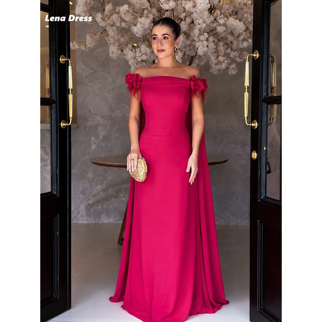 Lean Customization Luxury Elegant Party Dresses for Wedding Woman 3D Flowers Prom Dress Shawl Fish Tail Formal Occasion Dresses