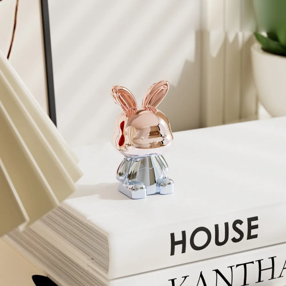 Cartoon Rabbit Decorative Ornaments Long Eared Rabbit Cute Car Interior Decoration Electroplating Eco-friendly Plastic