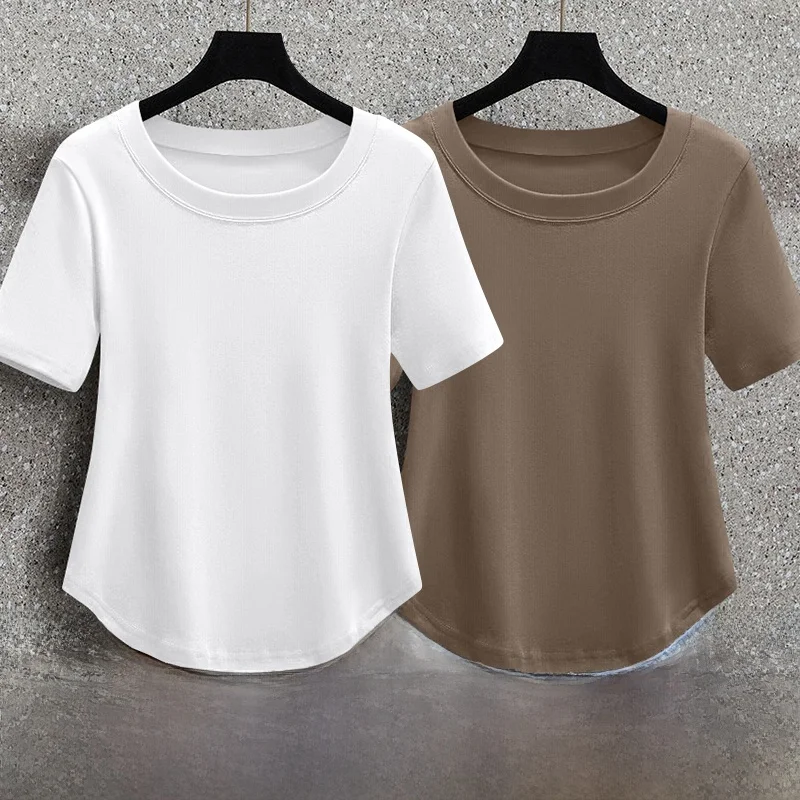 

Женская футболка Ele ort Sve, новинка 2025, летняя плиссированная футболка с утягивающим поясом, универсальный удобный топ для ношения