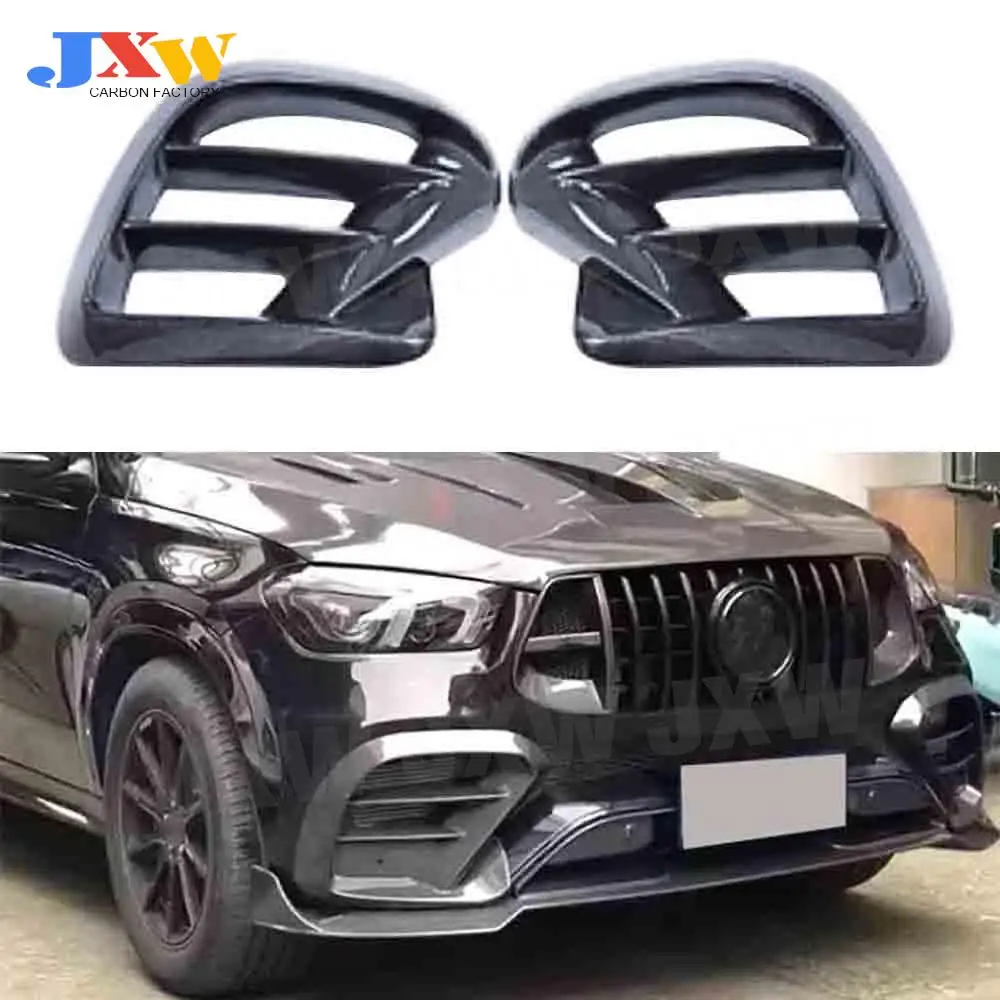 

Carbon Fiber Front Bumper Foglamp Air Vent Trim Mesh Covers FRP For Benz GLE Class W167 GLE63 AMG SUV 2020-2022