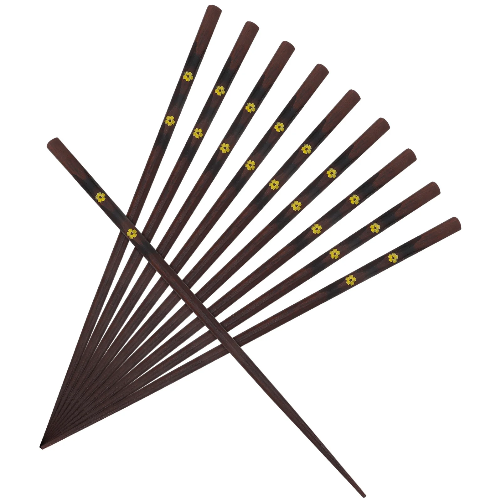 

5Pairs Sakura Chopsticks Japanese Natural Wood Reusable Cooking Non Slip Dishwasher Safe Wooden Chopsticks Set