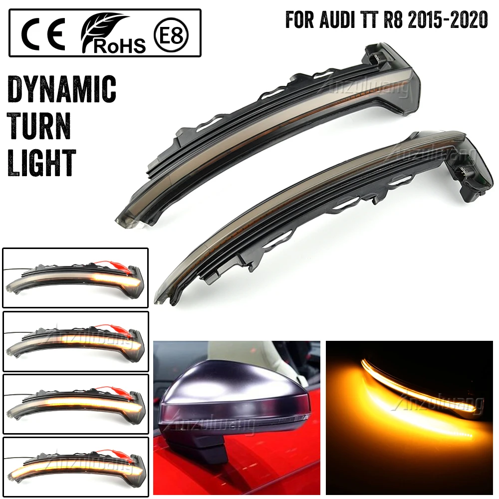 2PCS No Fault Sequential Dynamic LED Rearview Mirror Blinker Light Fits Audi TT TTS TTRS MK3 8S & R8 2016-2020 view 2